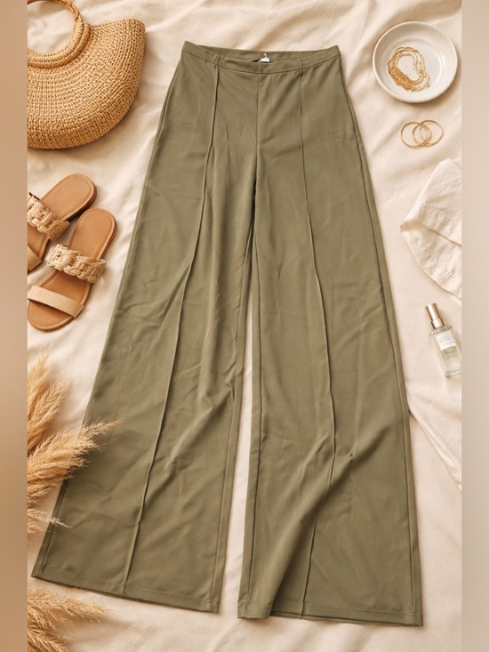 HALARA Pants - Halara Olive Wide Leg Pants High Waisted Flowy Stretch Palazzo